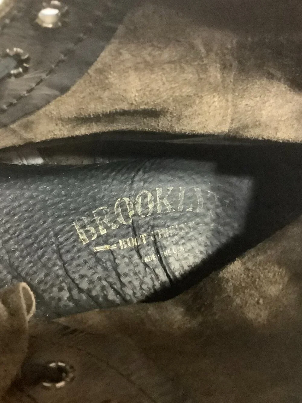 The Brookland Boot Co Roughlands Boots Leather Brown Gumlite Soles Size 11 USA